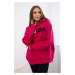 Cotton insulated hoodie in fuchsia