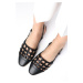 Mio Gusto Helen Black Color Flat Toe Women's Open Back Flat Shoes