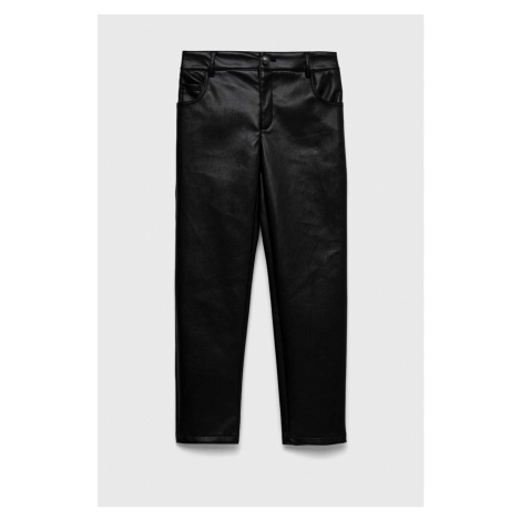 Detské nohavice Guess čierna farba, jednofarebné