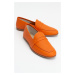 LuviShoes F05 Orange Skin Genuine Leather Women's Flats