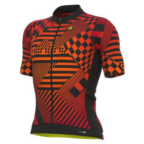 ALÉ Cyklistický dres s krátkym rukávom - PR-S CHECKER - červená
