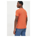 Tričko Guess pánske, oranžová farba, s potlačou