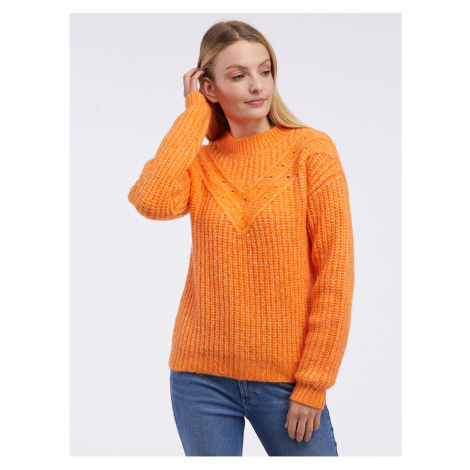 Oranžový dámsky rebrovaný sveter ORSAY