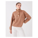 LC Waikiki High Collar Plain Long Sleeve Oversize Women's Sweatshirt