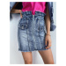 Denim skirt with zipper