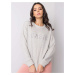 Women's Light Grey Melange Cotton Sweatshirt