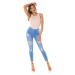 Sexy Highwaist Skinny Jeans "perfect blue" ripped denimblue 44