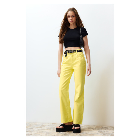 Trendyol Yellow High Waist Wide Leg Jeans