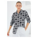 Bigdart 3721 Graphic Patterned Shirt - Dark Black