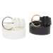 Basic PU Belt 2-Pack Cream + Black