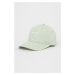 Bavlnená čiapka Guess zelená farba, jednofarebná