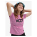 Pink Girly T-Shirt VANS Flying Crew Girls - Women
