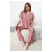 Trendyol Dusty Rose Heart Knitted Pajamas Set