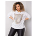 Oversized women's blouse with white application