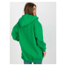 ZELENÁ DLHŠIA OVERSIZE MIKINA NA ZIPS S KAPUCŇOU EM-BL-751.70-GREEN