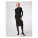 Simple Úpletové šaty SUD507-01 Čierna Slim Fit
