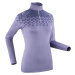 Dámske lyžiarske spodné tričko 500 s 1/2 zipsom fialové