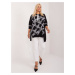 Plus size black long blouse with 3/4 sleeves