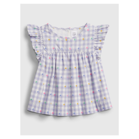 GAP Detský top gingham shirt Modrá