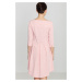 Ružové šaty s asymetrickou sukňou K141