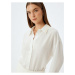 Koton Viscose Shirt Collar Pearl Embroidery Detail Long Sleeve