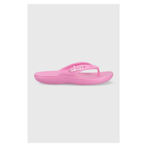 Žabky Crocs CLASSIC 207713.6SW-TAFFY.PINK, dámske, fialová farba, na plochom podpätku