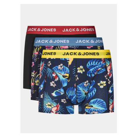 Jack&Jones Súprava 3 kusov boxeriek Flower 12194104 Tmavomodrá Jack & Jones