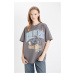 DEFACTO Oversize Fit Crew Neck Printed Short Sleeve T-Shirt