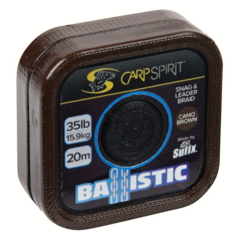 Carp spirit náväzcová šnúra ballistic camo brown 20 m-nosnosť 45 lb