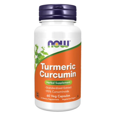NOW® Foods NOW Turmeric Curcumin, kurkumin standardizovaný extrakt, 60 rostlinných kapslí