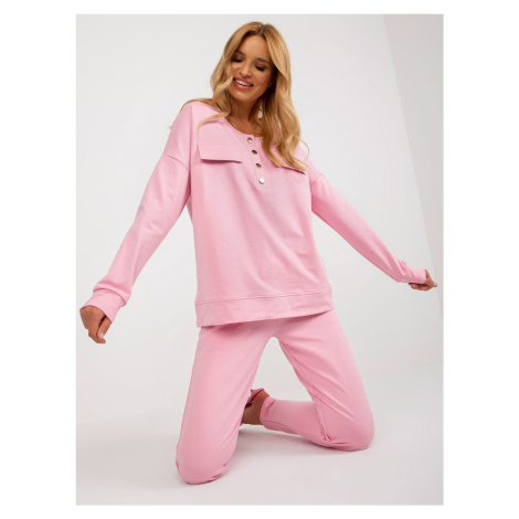 Pink two-piece casual set