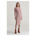 ŠATY GANT MINI CABLE KNIT DRESS DUSTY PINK