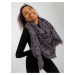 Lady's dark grey scarf with prints