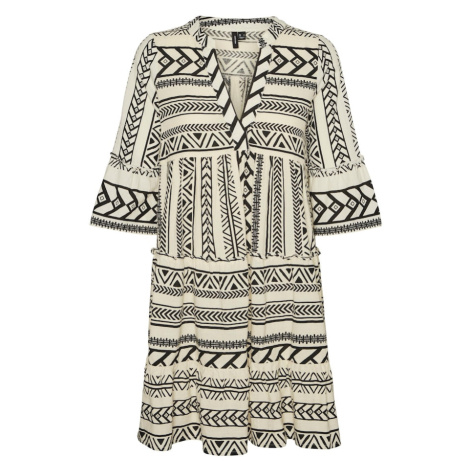 VERO MODA Košeľové šaty 'Dicthe'  krémová / antracitová