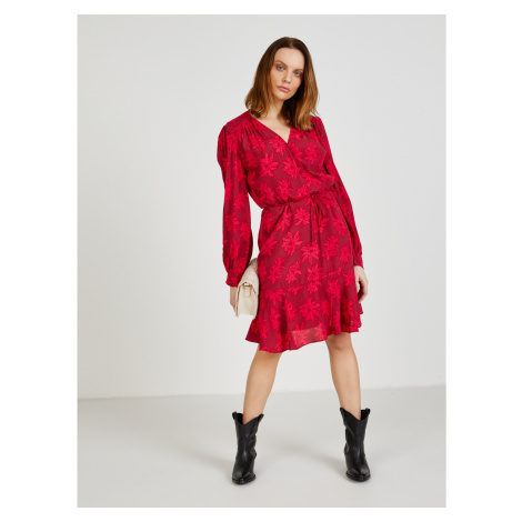 Women's Red Patterned Wrap Dress Tommy Hilfiger - Women