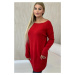 Viscose sweater with pockets red