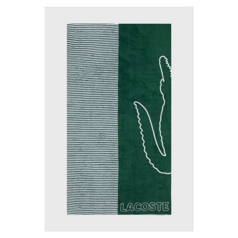 Bavlnený uterák Lacoste zelená farba