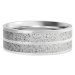 Gravelli Betónový prsteň Fusion Double line oceľová / sivá GJRWSSG112 56 mm