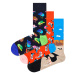Happy Socks Súprava 3 párov vysokých ponožiek unisex XWET08-0200 Farebná