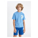 DEFACTO Boy's Crew Neck Printed Short Sleeve T-Shirt