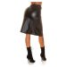 Sexy Highwaist faux leather skirt wrap look black Einheitsgroesse