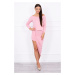 Asymmetrical dress, powder pink 3/4 sleeves