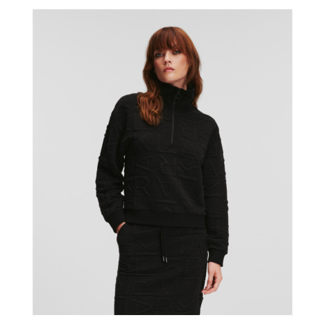 Mikina Karl Lagerfeld Athleisure Quilted Zip Up Čierna