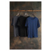 Trendyol Black-Navy Blue-Anthracite Regular/Normal Cut 3-Pack Basic T-Shirt