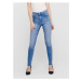 Blue Skinny Fit Jeans with Split Hems ONLY Blush - Women