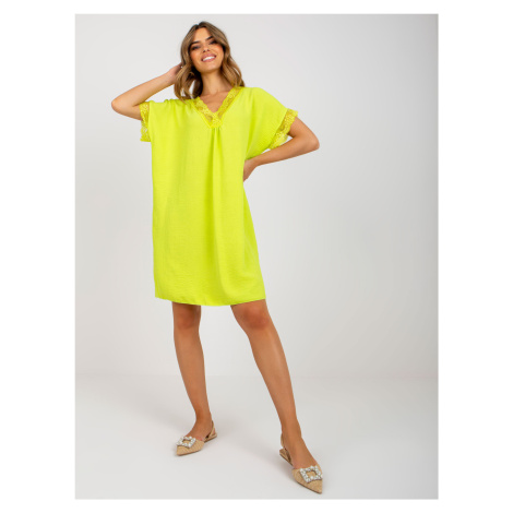 Lime oversize dress with viscose