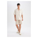 DEFACTO Elastic Waist Pocket Cotton Bermuda Shorts