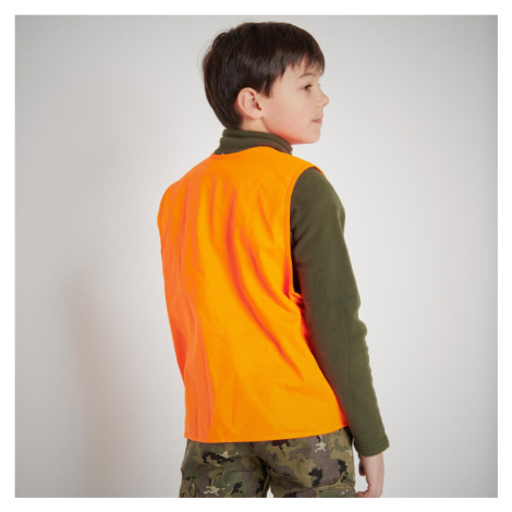 Detská poľovnícka vesta fluorescenčná oranžová SOLOGNAC