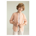 DEFACTO Boy's Stand Collar Linen Look Basic Long Sleeve Shirt