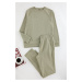 Trendyol Light Khaki Men's Waffle Raglan Sleeve Regular Fit Knitted Men's Pajama Set